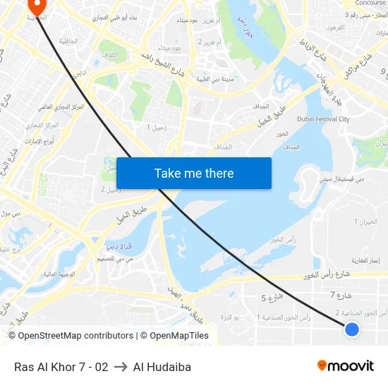 Ras Al Khor 7 - 02 to Al Hudaiba map
