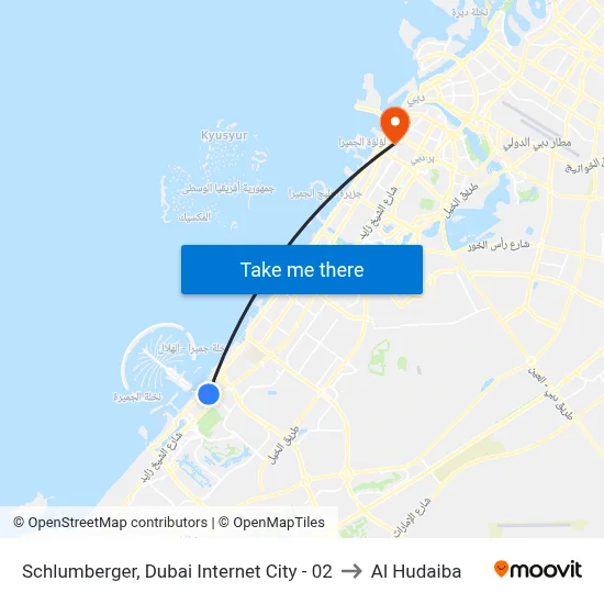 Schlumberger, Dubai Internet City - 02 to Al Hudaiba map