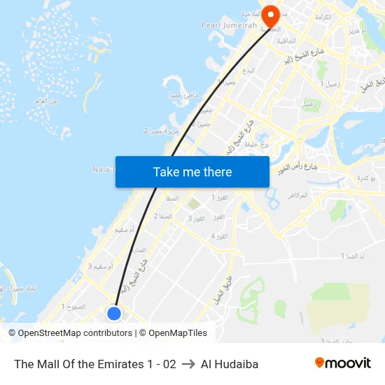 The Mall Of the Emirates 1 - 02 to Al Hudaiba map