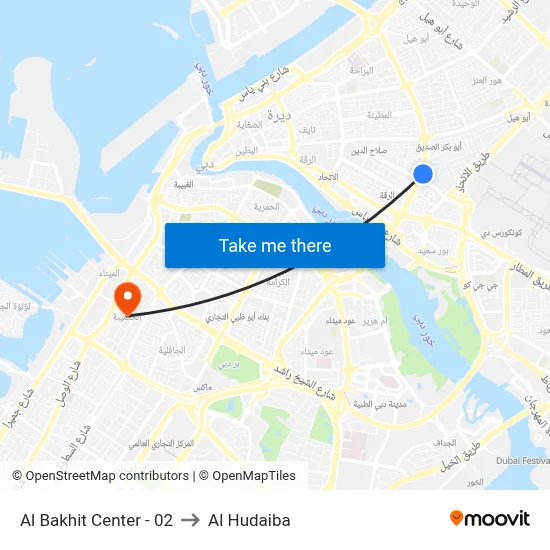 Al Bakhit Center - 02 to Al Hudaiba map