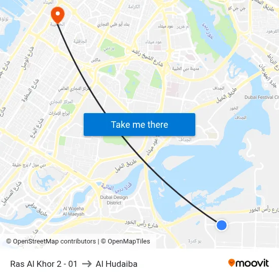 Ras Al Khor 2 - 01 to Al Hudaiba map
