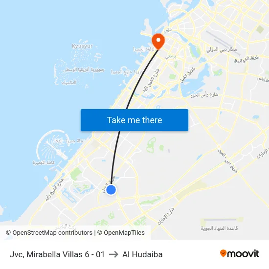Jvc, Mirabella Villas 6 - 01 to Al Hudaiba map