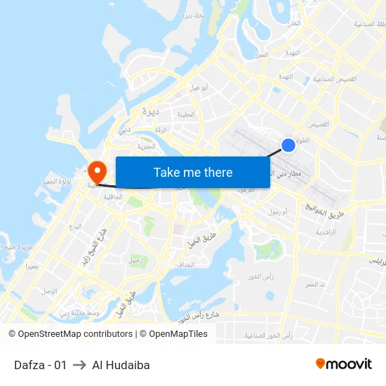 Dafza - 01 to Al Hudaiba map