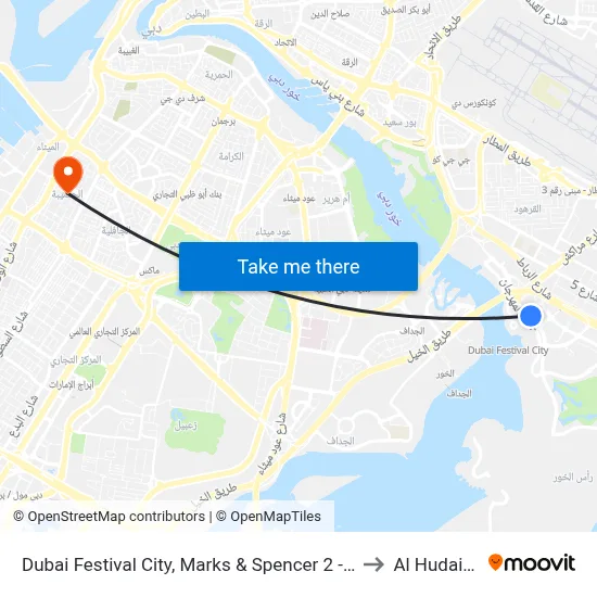 Dubai Festival City, Marks & Spencer 2 - 02 to Al Hudaiba map
