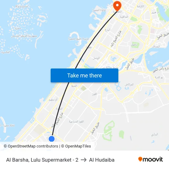 Al Barsha, Lulu Supermarket - 2 to Al Hudaiba map