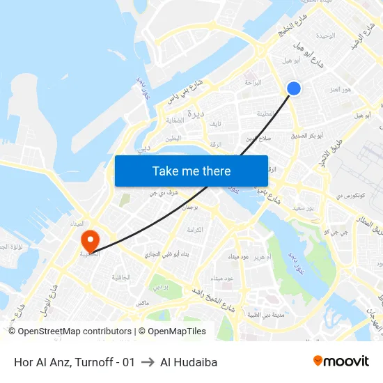 Hor Al Anz, Turnoff - 01 to Al Hudaiba map