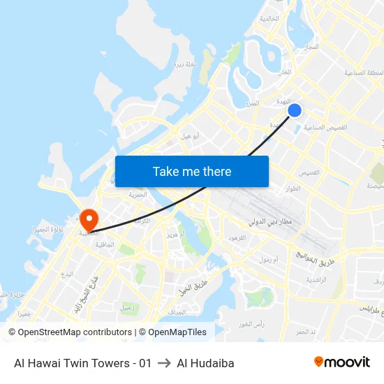 Al Hawai Twin Towers - 01 to Al Hudaiba map
