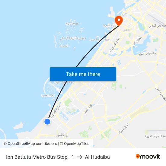 Ibn Battuta  Metro Bus Stop - 1 to Al Hudaiba map