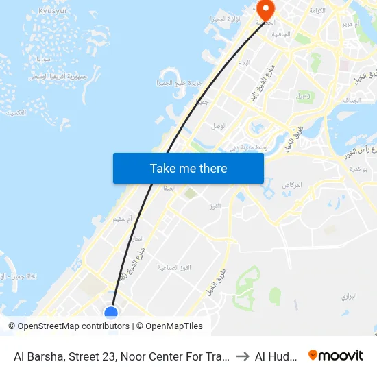 Al Barsha, Street 23, Noor Center For Training - 01 to Al Hudaiba map
