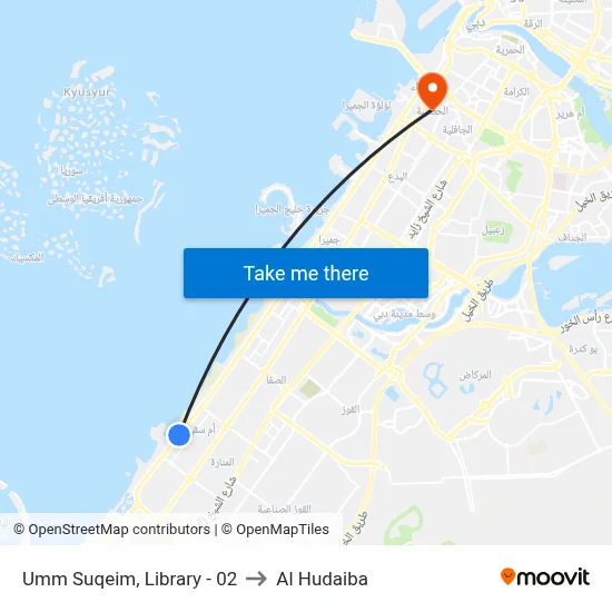 Umm Suqeim, Library - 02 to Al Hudaiba map