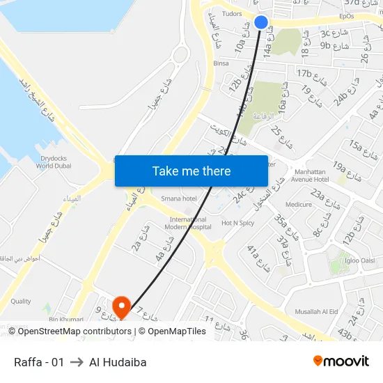 Raffa - 01 to Al Hudaiba map