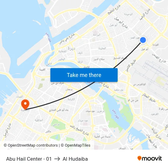 Abu Hail Center - 01 to Al Hudaiba map