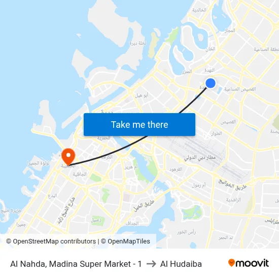 Al Nahda, Madina Super Market - 1 to Al Hudaiba map