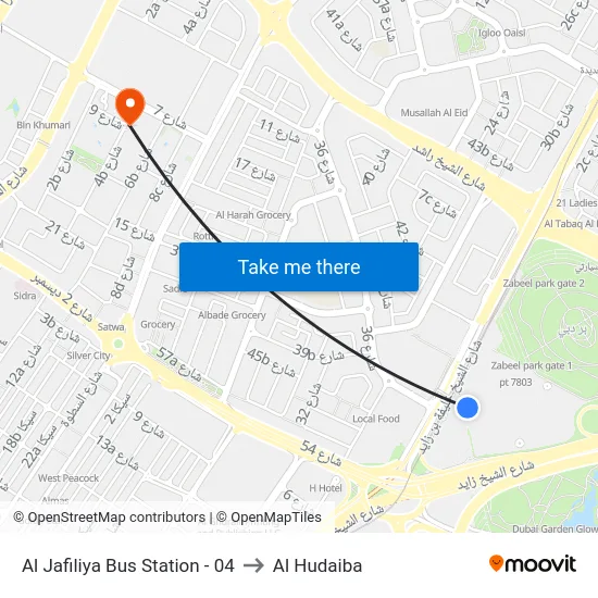 Al Jafiliya Bus Station - 04 to Al Hudaiba map