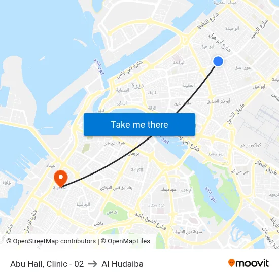 Abu Hail, Clinic - 02 to Al Hudaiba map