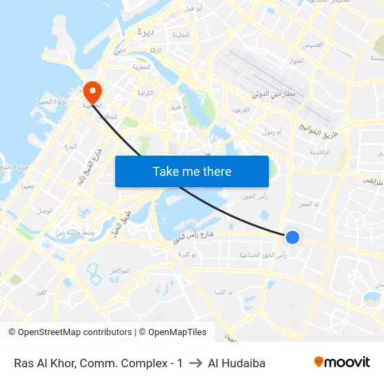 Ras Al Khor, Comm. Complex - 1 to Al Hudaiba map