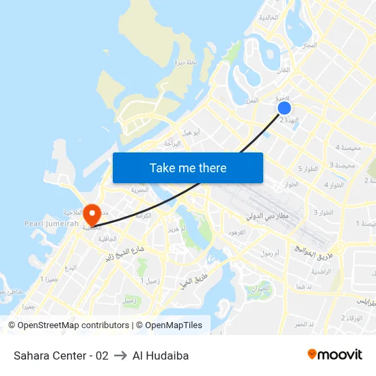 Sahara Center - 02 to Al Hudaiba map