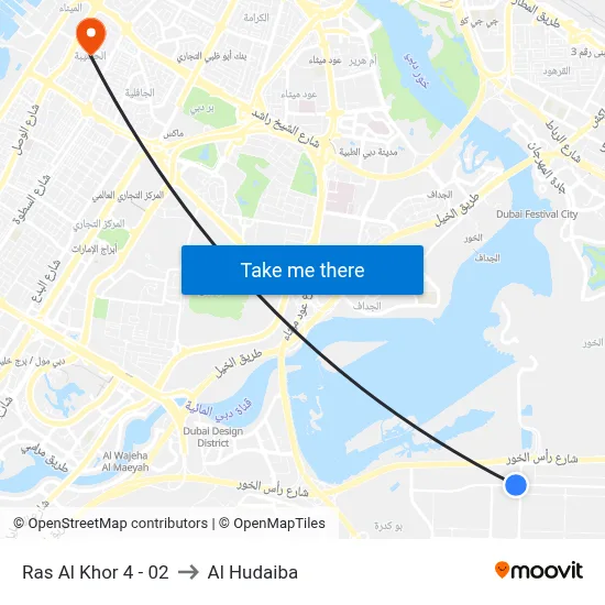 Ras Al Khor 4 - 02 to Al Hudaiba map
