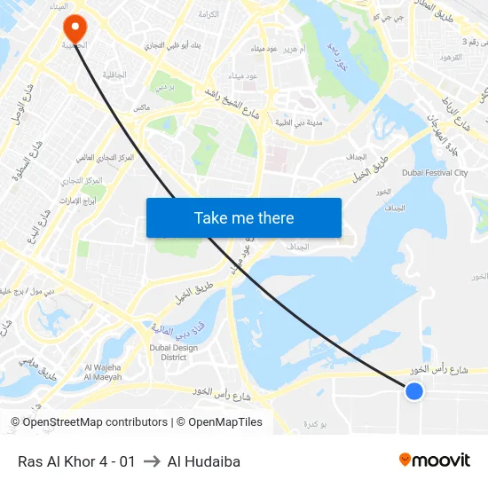 Ras Al Khor 4 - 01 to Al Hudaiba map