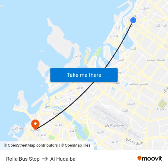 Rolla Bus Stop to Al Hudaiba map