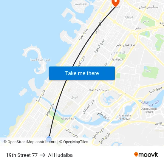 19th Street 77 to Al Hudaiba map