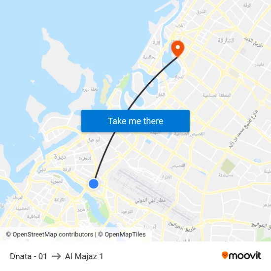 DNATA - 01 to Al Majaz 1 map