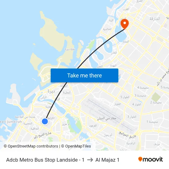 ADCB Metro Bus Stop Landside - 1 to Al Majaz 1 map