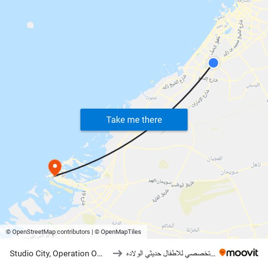 Studio City, Operation Office - 01 to نوفافيتا التخصصي للاطفال حديثي الولاده map