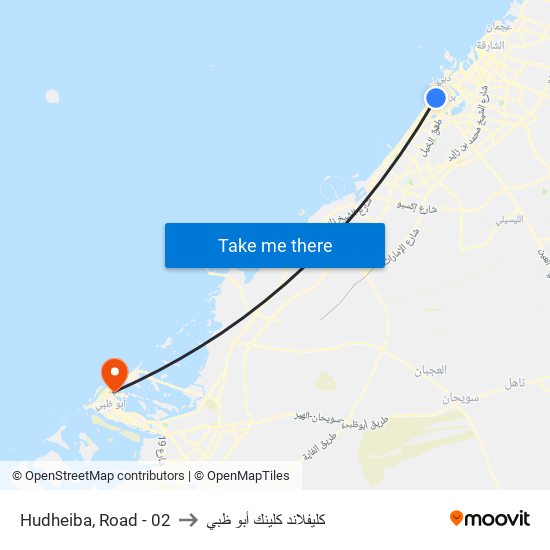 Hudheiba, Road - 02 to كليفلاند كلينك أبو ظبي map