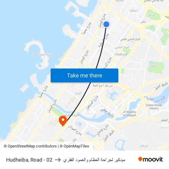 Hudheiba, Road - 02 to ميدكير لجراحة العظام والعمود الفقري map