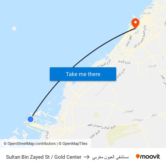 Sultan Bin Zayed St / Gold Center to مستشفى العيون مغربي map