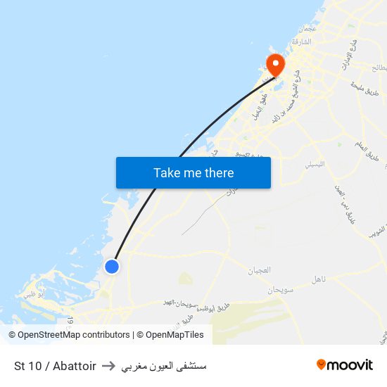 St 10 / Abattoir to مستشفى العيون مغربي map