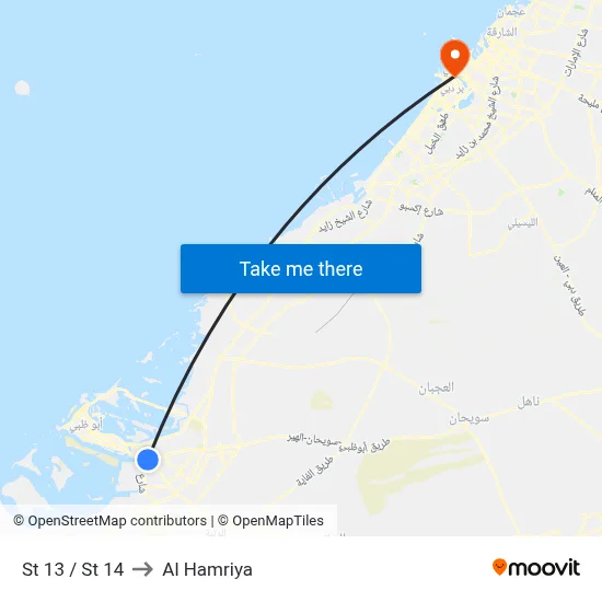 St 13 / St 14 to Al Hamriya map