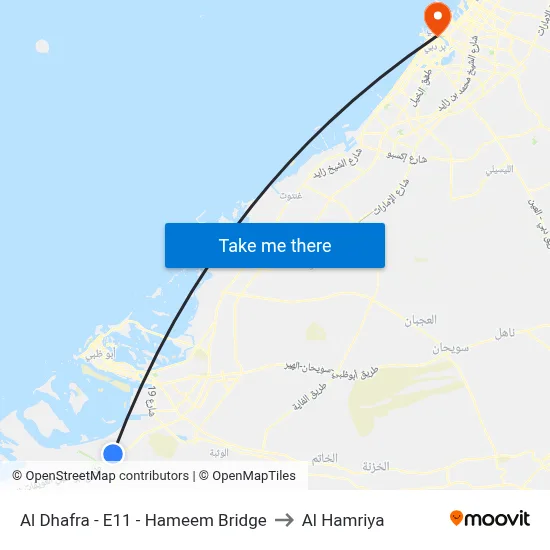 Al Dhafra - E11 - Hameem Bridge to Al Hamriya map
