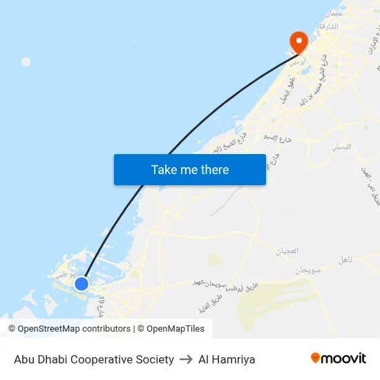 Abu Dhabi Cooperative Society to Al Hamriya map