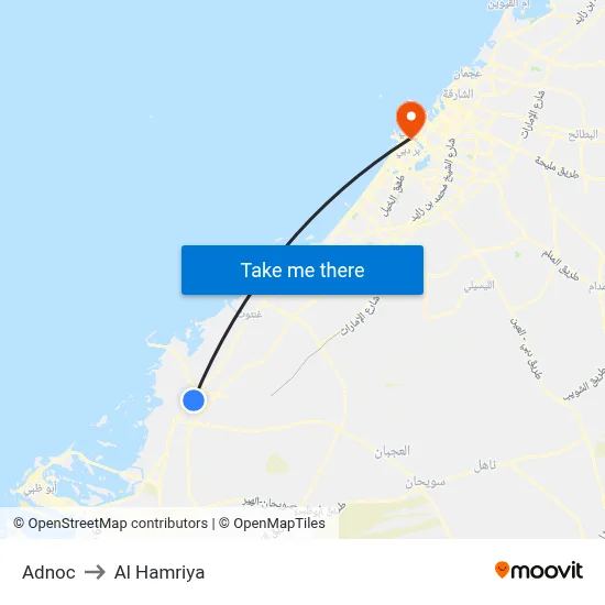 Adnoc to Al Hamriya map