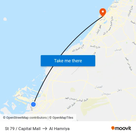 St 79 / Capital Mall to Al Hamriya map