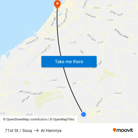 71st St  / Souq to Al Hamriya map