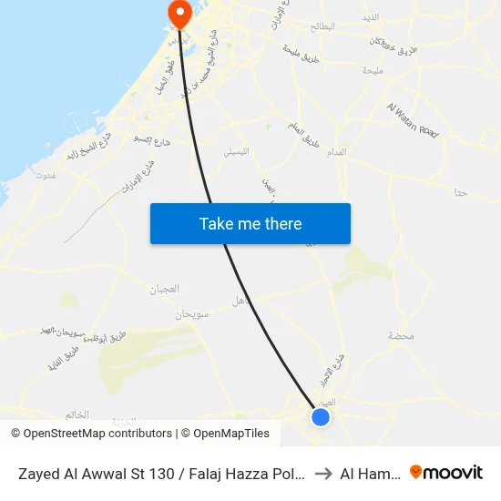 Zayed Al Awwal St 130 / Falaj Hazza Police Station to Al Hamriya map