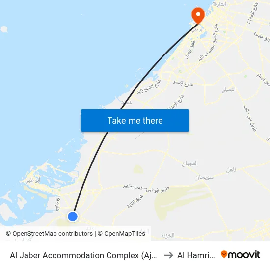 Al Jaber Accommodation Complex (Ajac) to Al Hamriya map