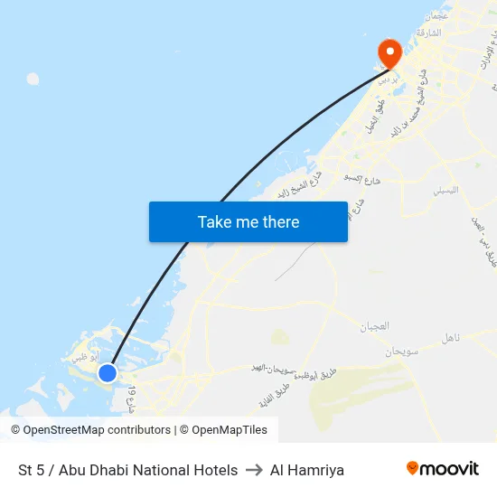 St 5 / Abu Dhabi National Hotels to Al Hamriya map