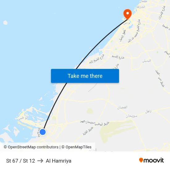 St 67 / St 12 to Al Hamriya map