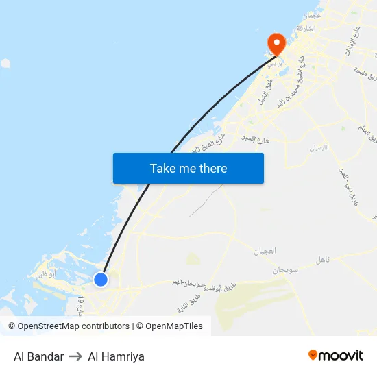 Al Bandar to Al Hamriya map