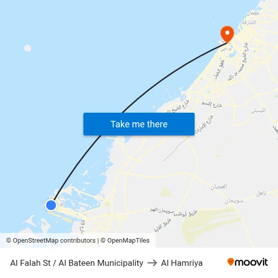 Al Falah St / Al Bateen Municipality to Al Hamriya map