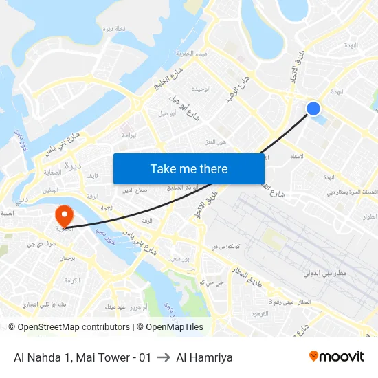 Al Nahda 1, Mai Tower - 01 to Al Hamriya map