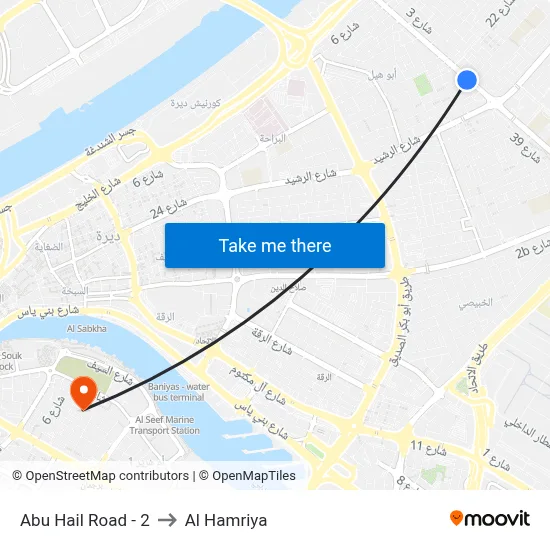 Abu Hail Road - 2 to Al Hamriya map