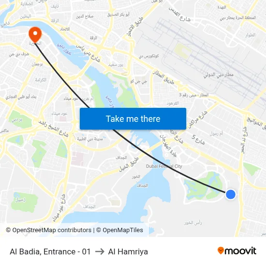 Al Badia, Entrance - 01 to Al Hamriya map