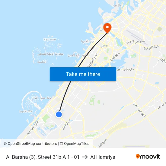 Al Barsha (3), Street 31b A 1 - 01 to Al Hamriya map