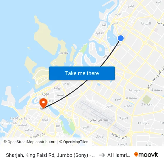 Sharjah, King Faisal Rd, Jumbo (Sony) - 02 to Al Hamriya map