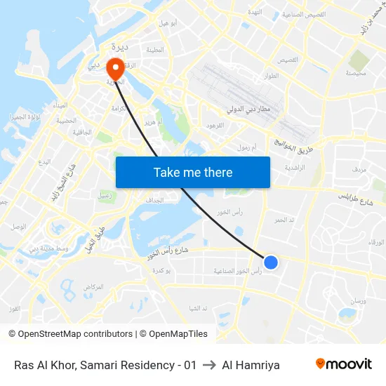 Ras Al Khor, Samari Residency - 01 to Al Hamriya map